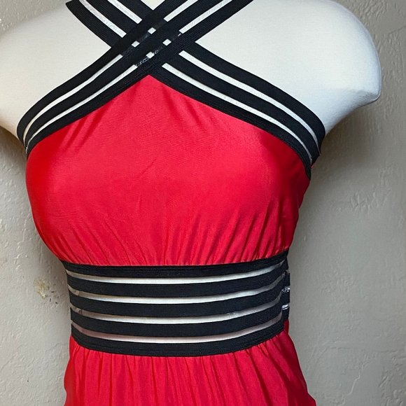 All red solid with black swim suit - Picture 7 of 7